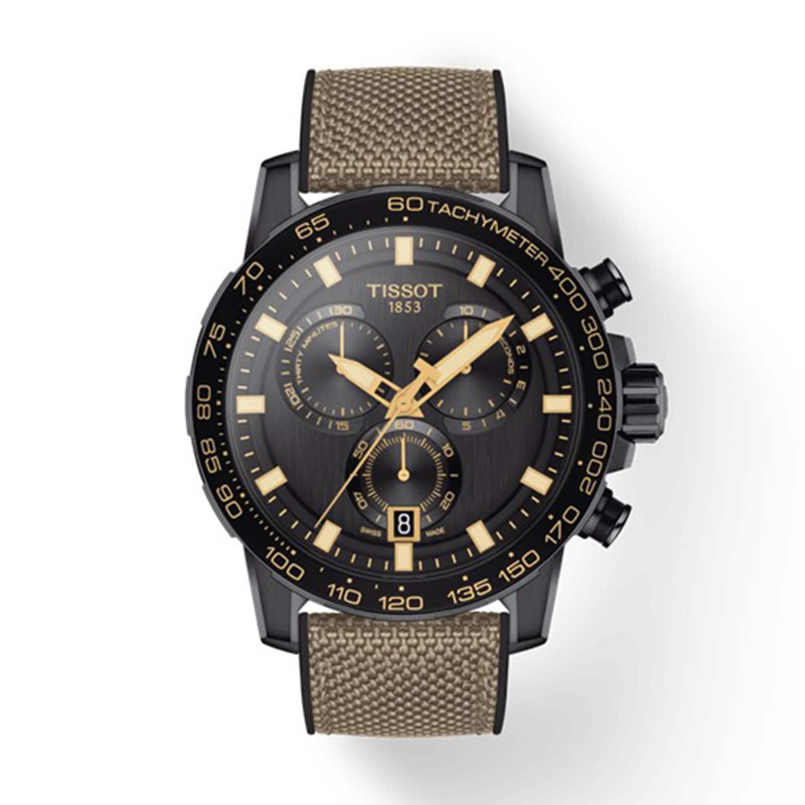 Supersport Chrono | 45.5mm, Two-Tone Steel & PVD Black, CANVAS, Black Dial