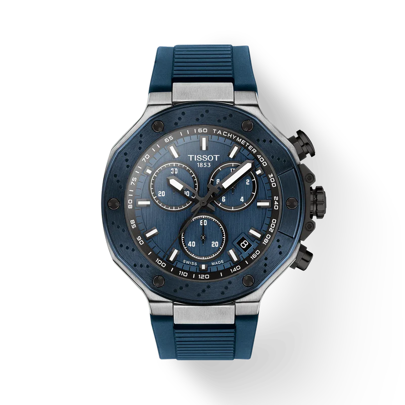 T-Race 45 | 45mm, Steel & PVD Black, Rubber, Navy Dial