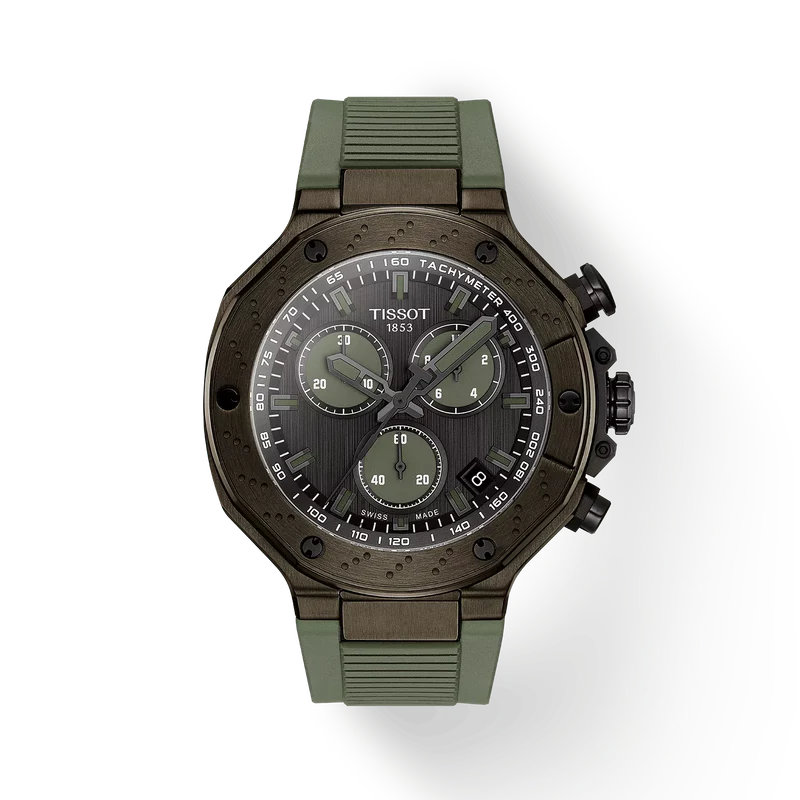 T-Race 45 | 45mm, Steel, Rubber, Olive (green) Dial