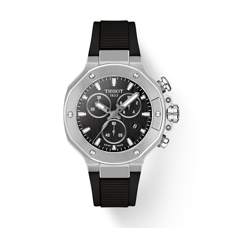 T-Race 38 | 38mm, Steel, Rubber, Black Dial