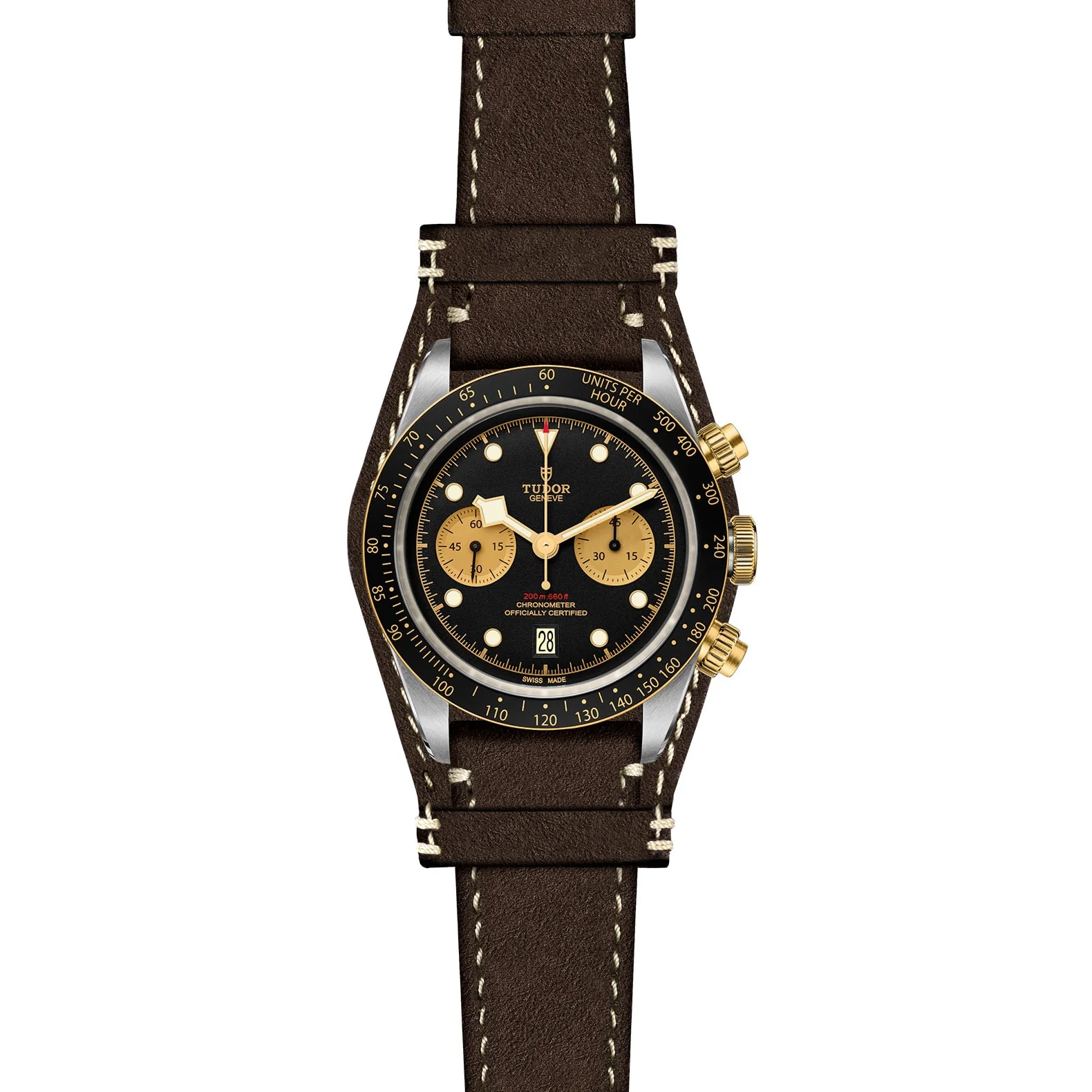 Black Bay Chrono S&G | 41mm, Two-Tone Steel & 18K Yellow Gold, Leather, Black Dial - Image 2