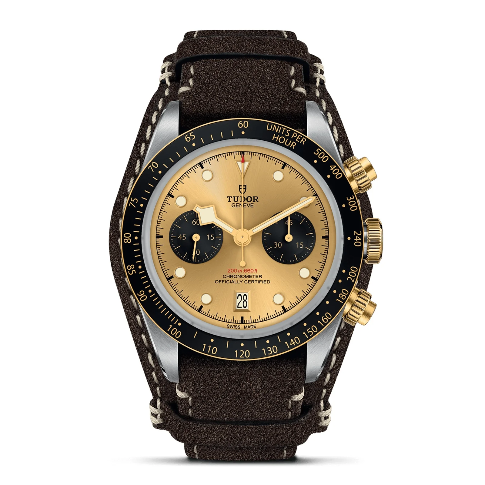 Black Bay Chrono S&G | 41mm, Two-Tone Steel & 18K Yellow Gold, Leather, Champagne Dial