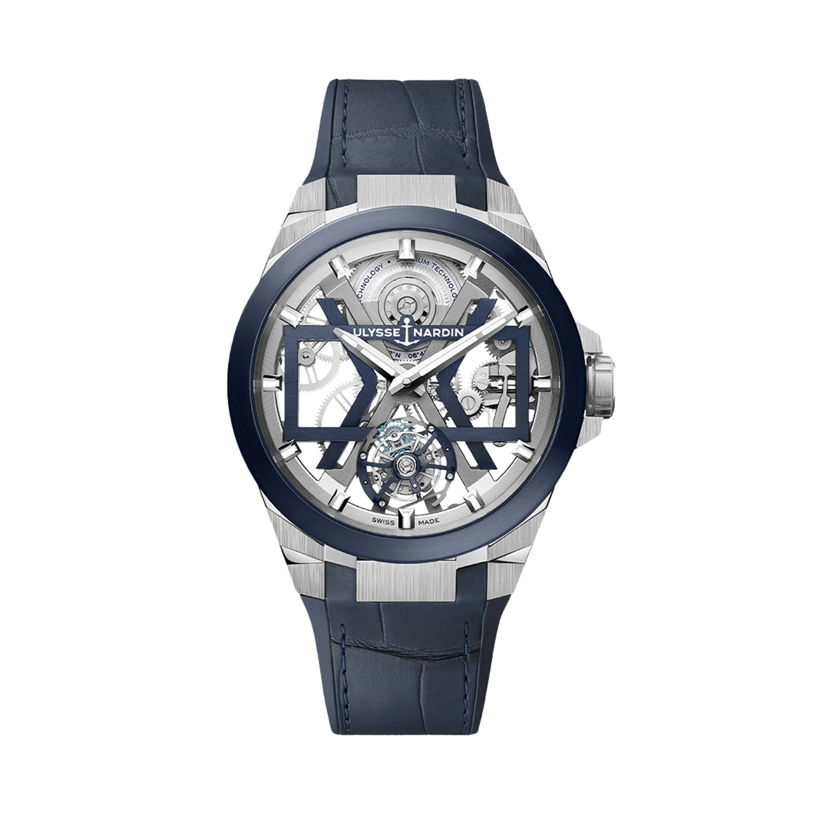 Blast Tourbillon | 45mm, Titanium, Alligator Leather, Blue Dial