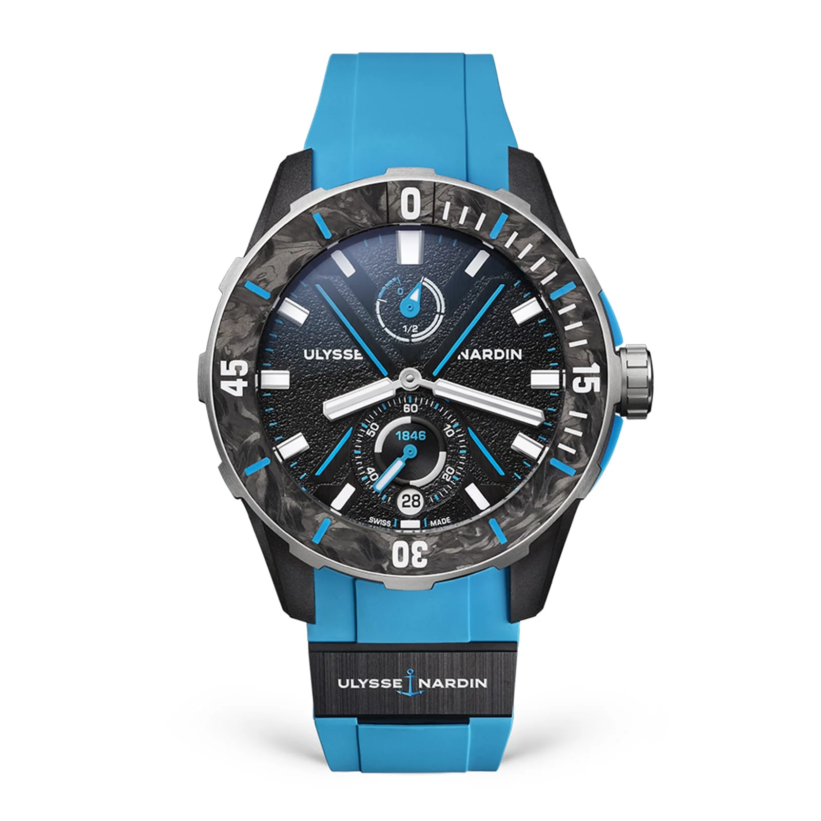 Diver NET Azure | 44mm, Carbon Fibre, Rubber, Black Dial