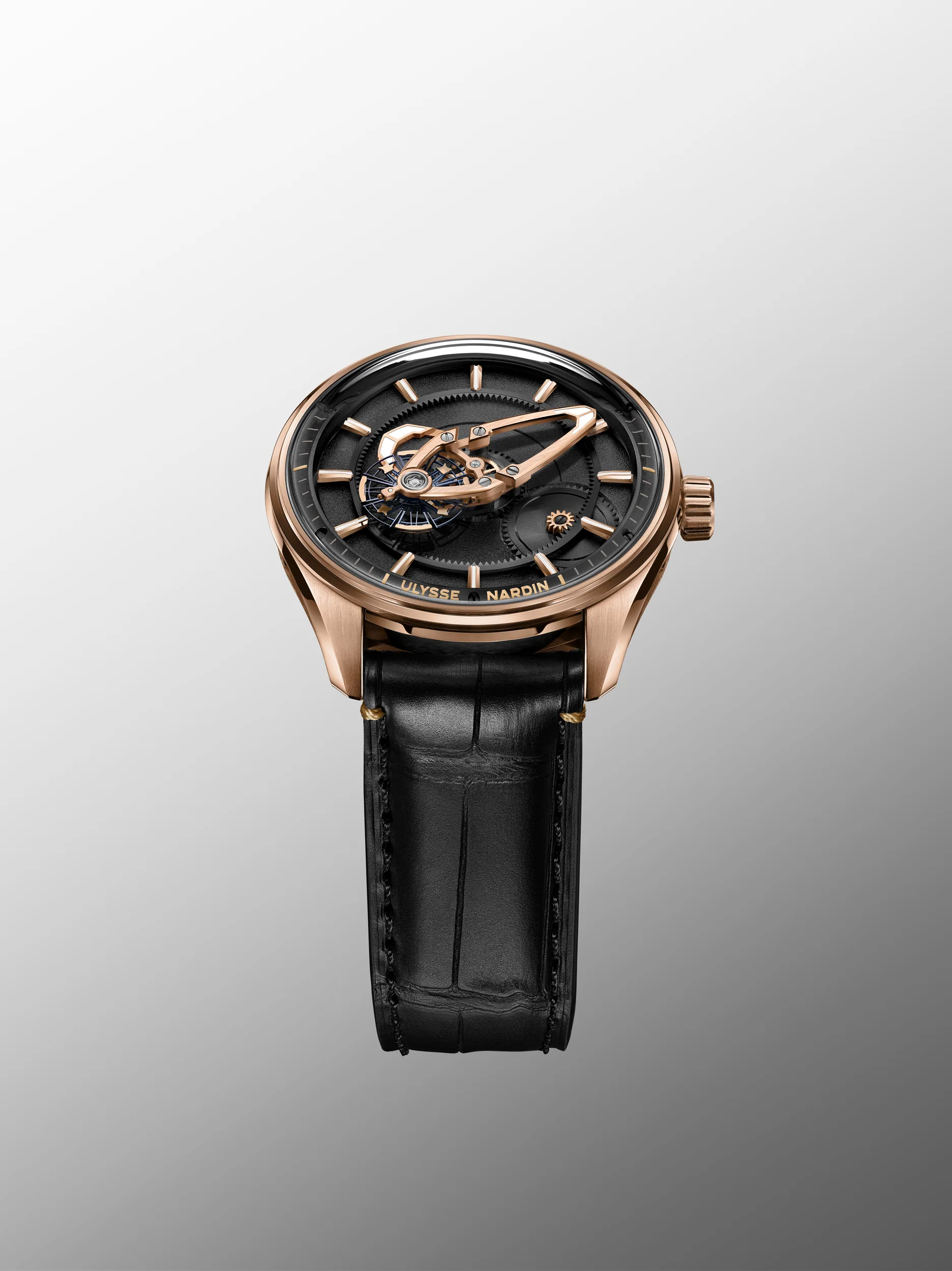Freak X Gold | 41mm, Rose Gold, Black Alligator Leather, Mens Watch - Image 2