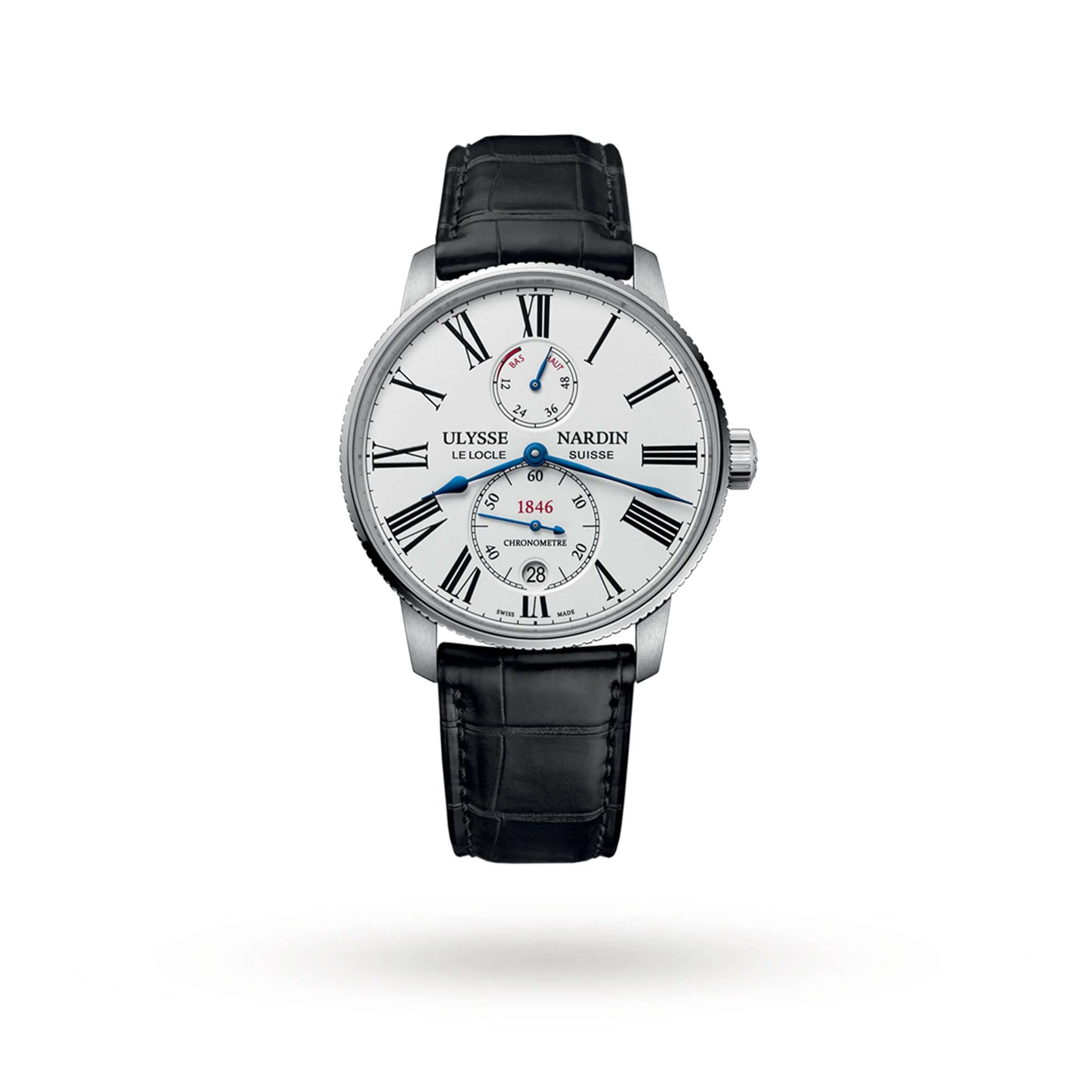Marine Torpilleur | 42mm, Steel, Alligator Leather, White Dial