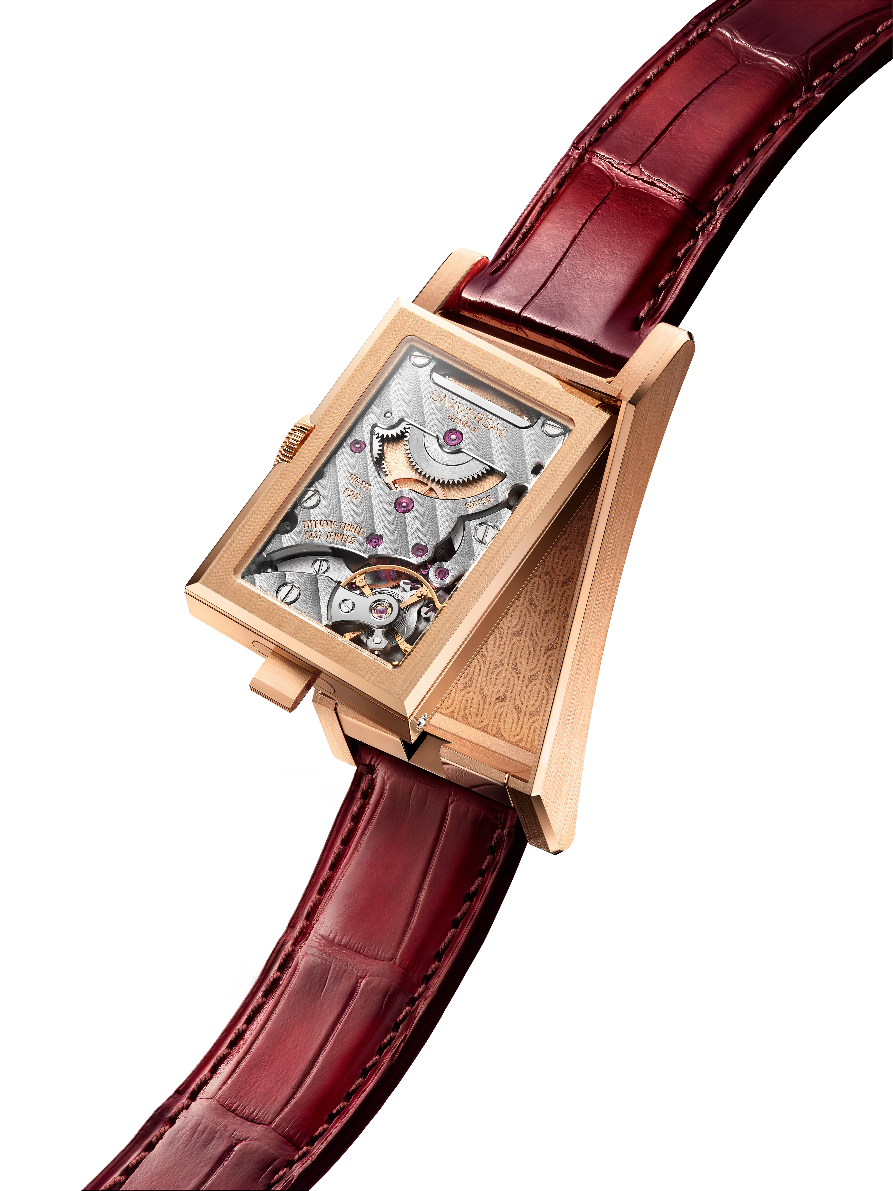 The Cabriolet | 24mm, 18K Rose Gold, Leather, Red Dial - Image 4