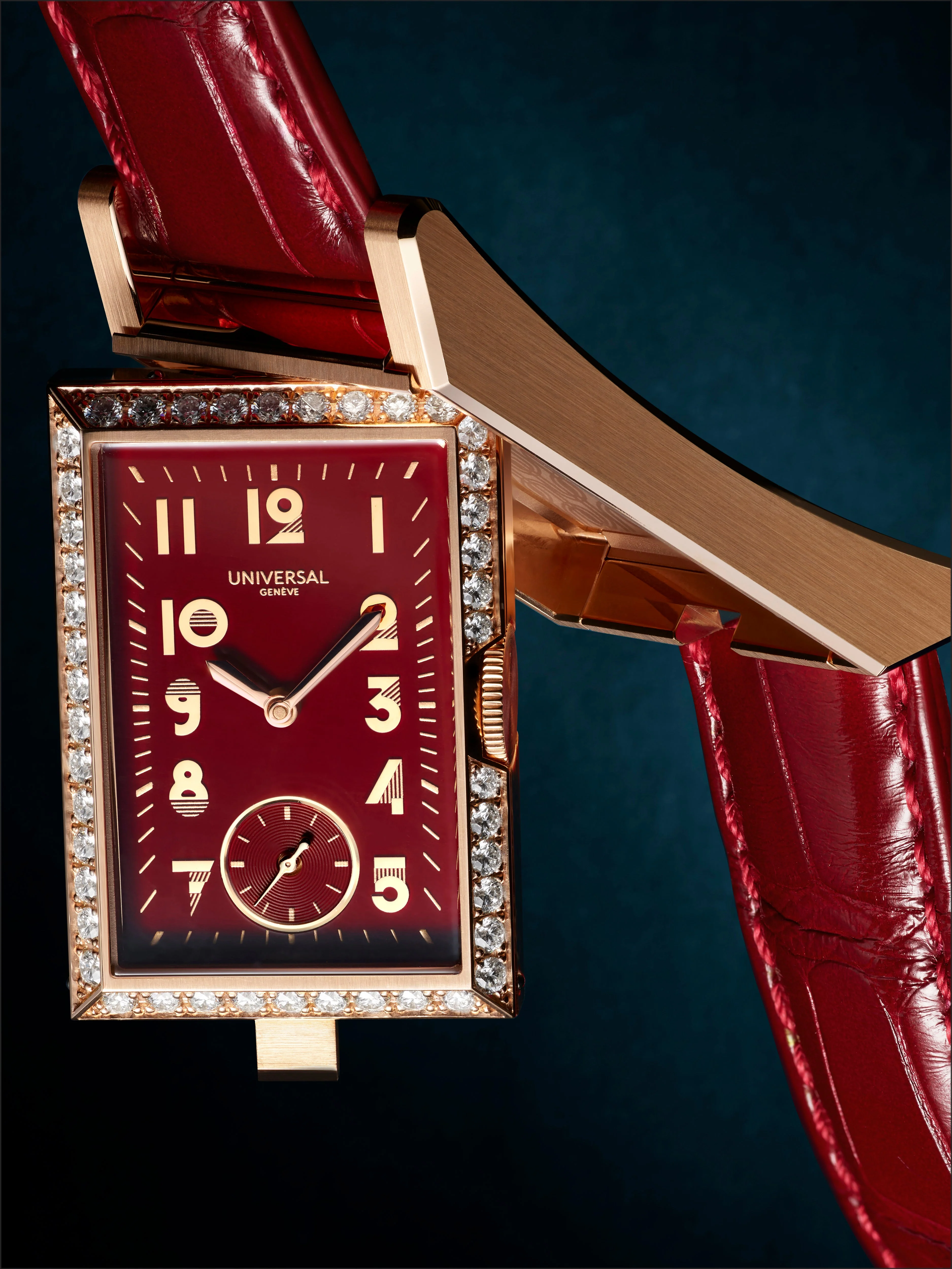The Cabriolet | 24mm, 18K Rose Gold, Leather, Red Dial - Image 7