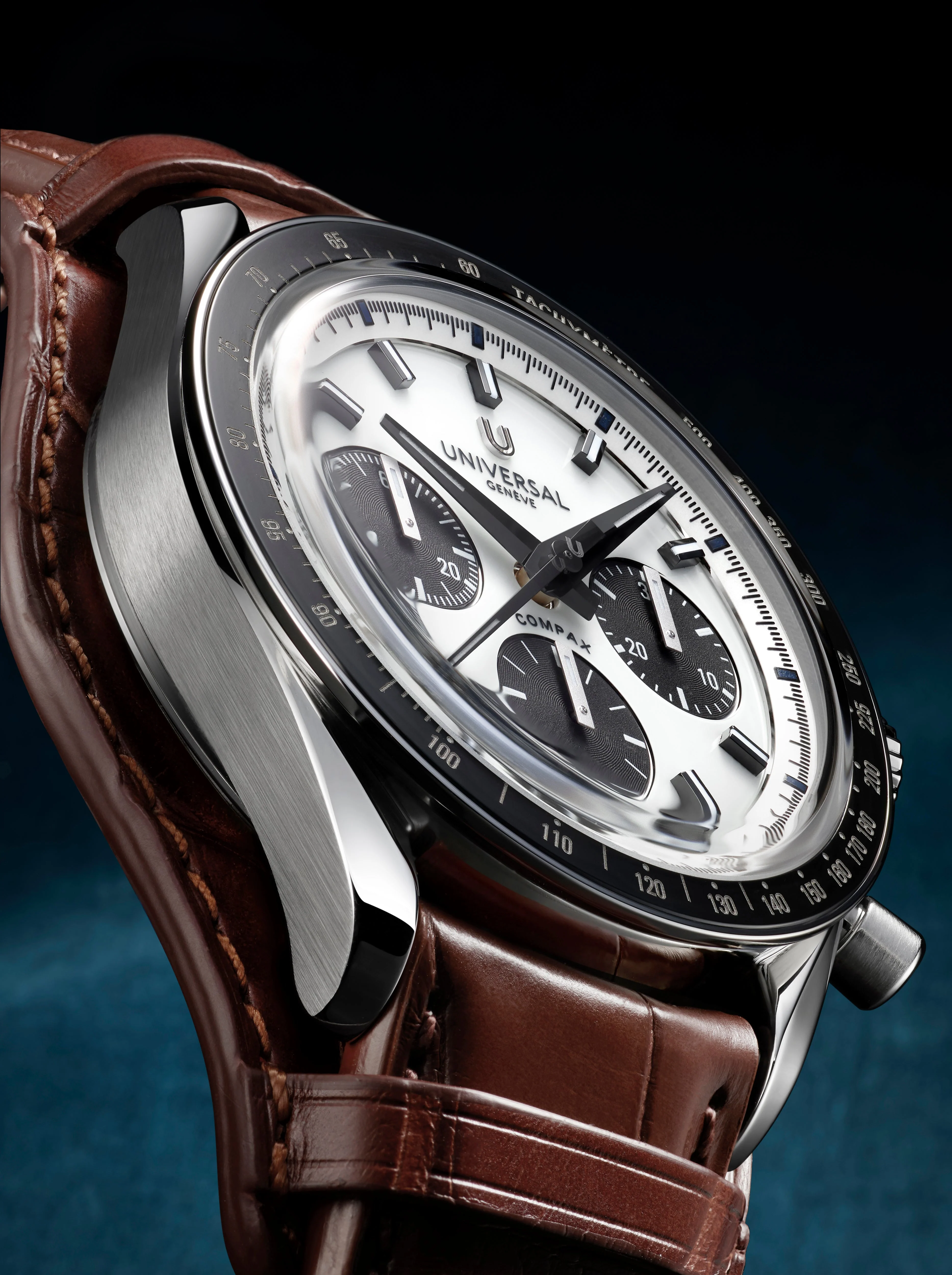 The Compax | 39.5mm, Steel, Leather, Brown Dial - Image 4