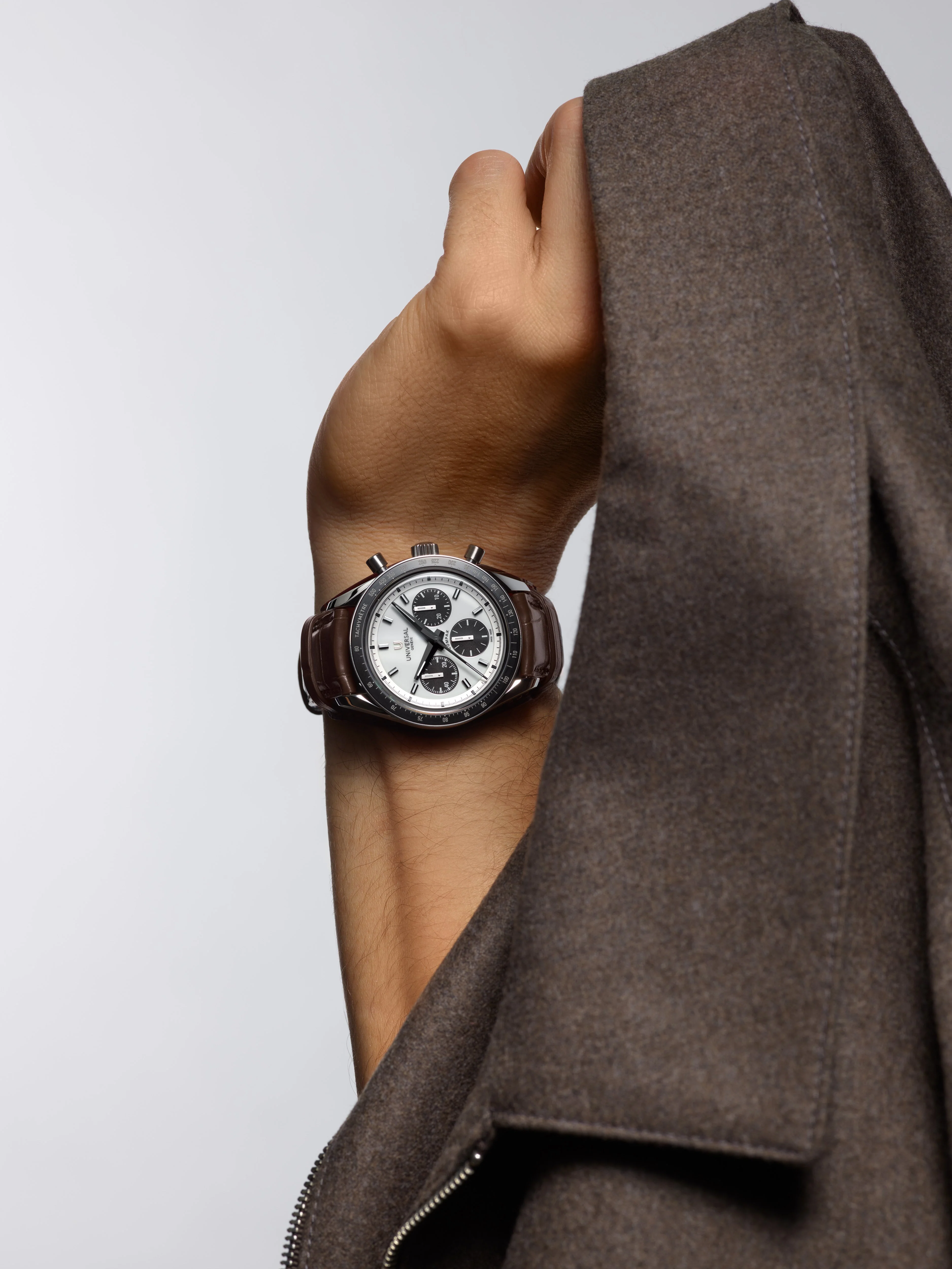 The Compax | 39.5mm, Steel, Leather, Brown Dial - Image 5