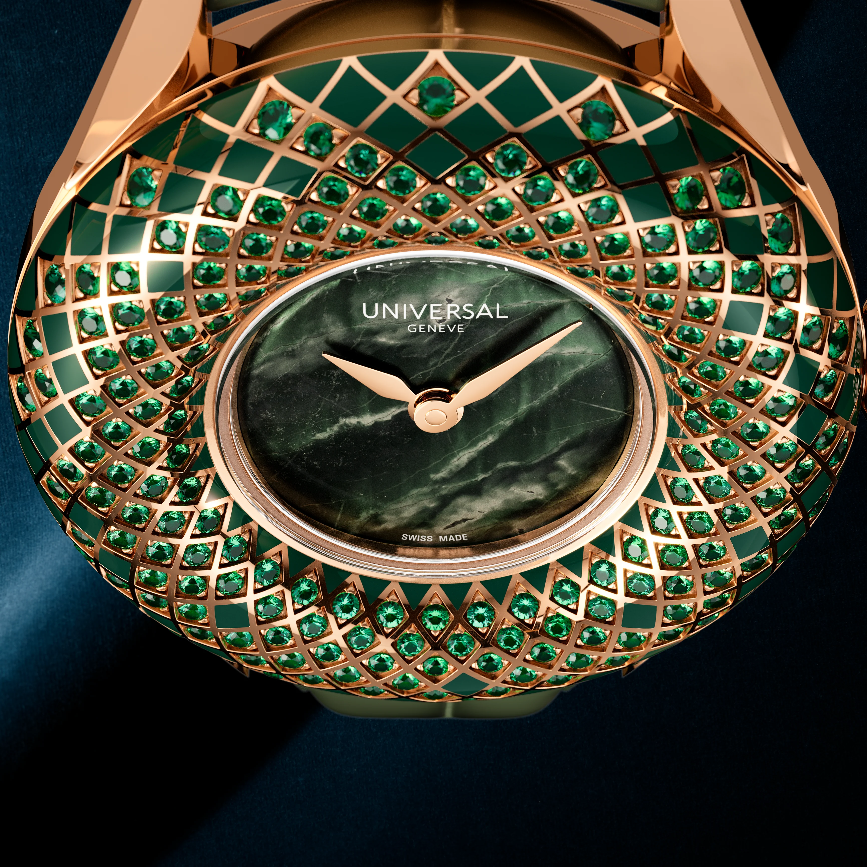 The Dioramic Couture | 37mm, 18K Rose Gold, Leather, Green Jade Dial - Image 4