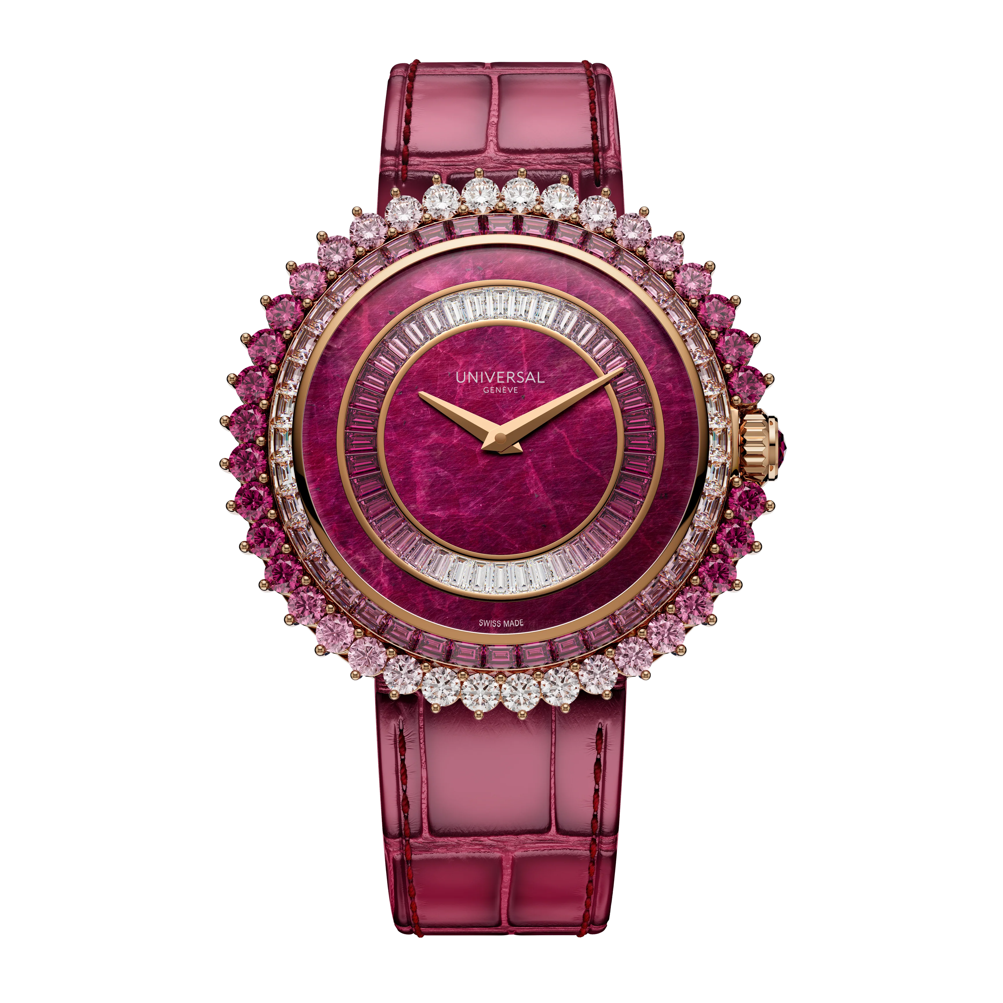The Disco Maxi Couture | 45mm, 18K Rose Gold, Leather, Red Dial