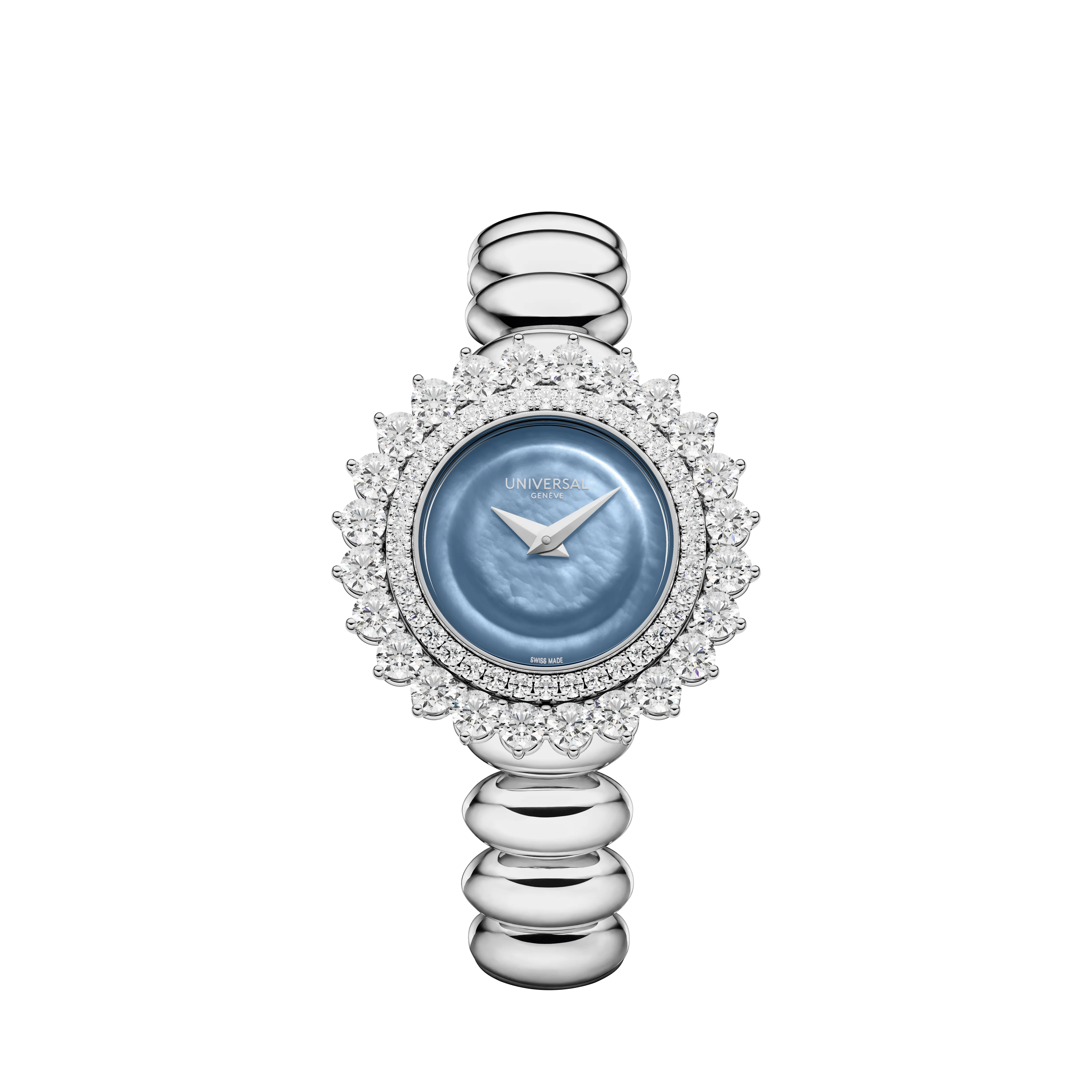 The Disco Mini Lace | 32mm, 18K White Gold, Blue Dial