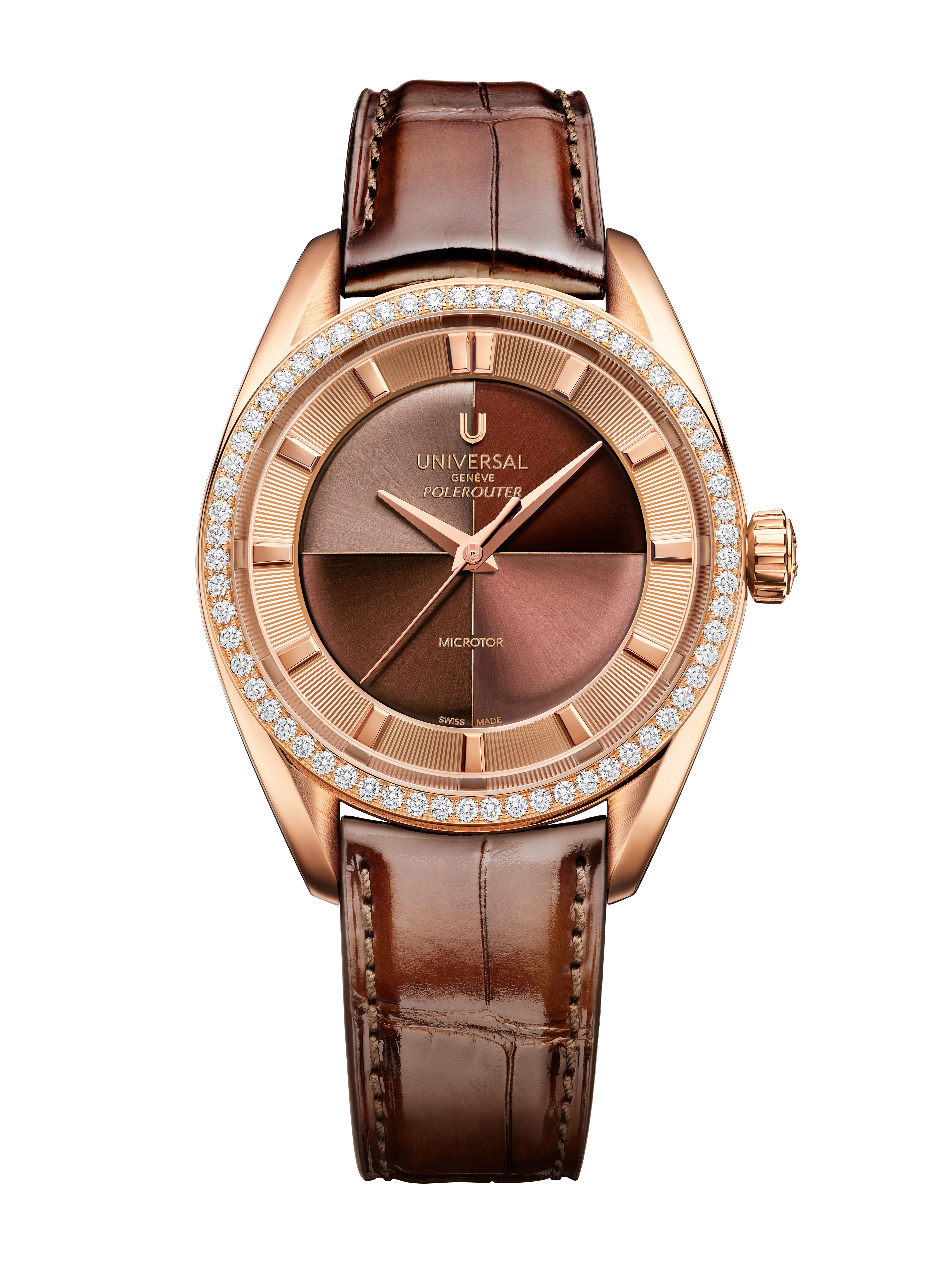 The Polerouter Camaïeu | 37mm, 18K Rose Gold, Leather, Brown Dial