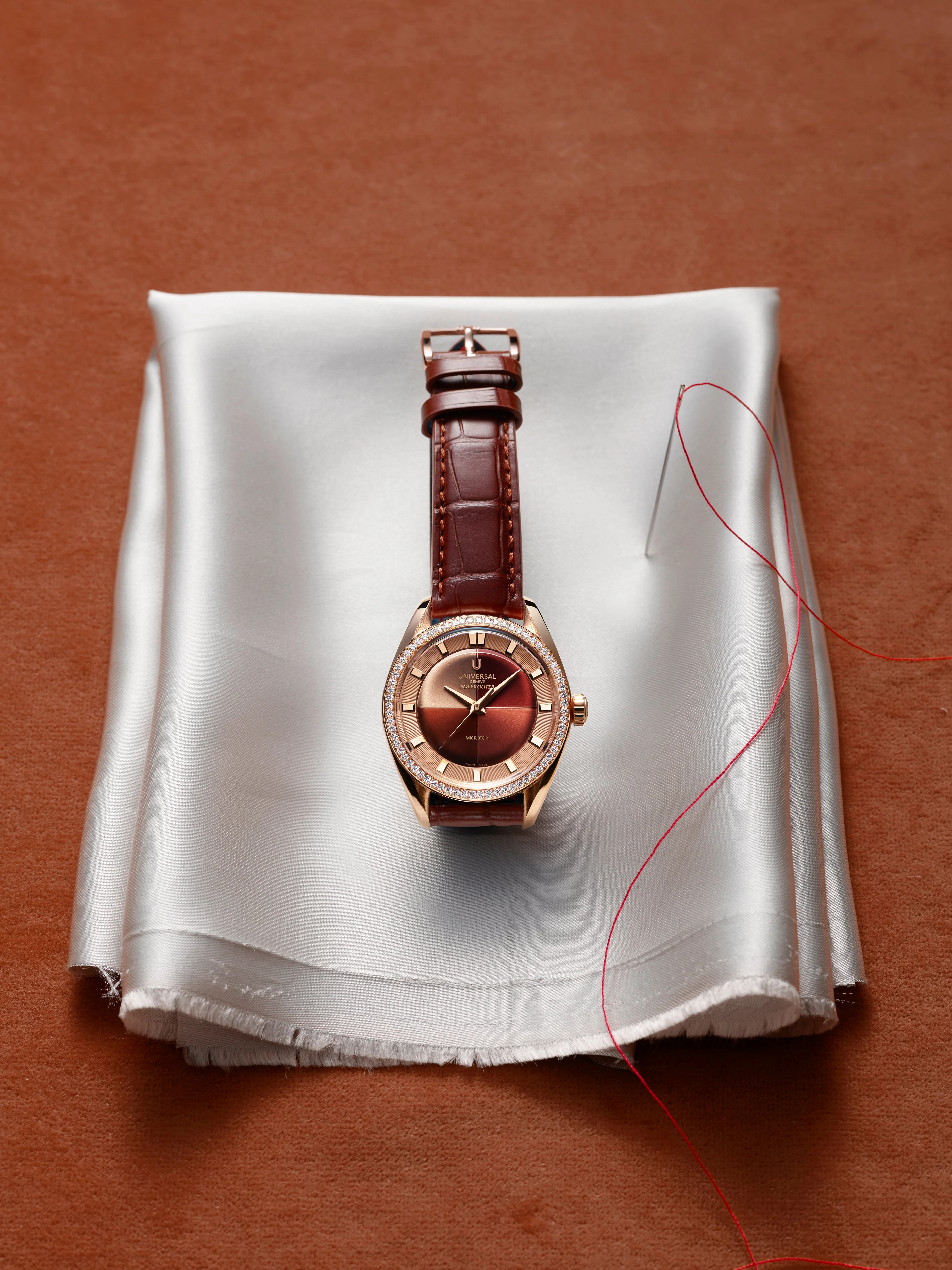 The Polerouter Camaïeu | 37mm, 18K Rose Gold, Leather, Brown Dial - Image 3