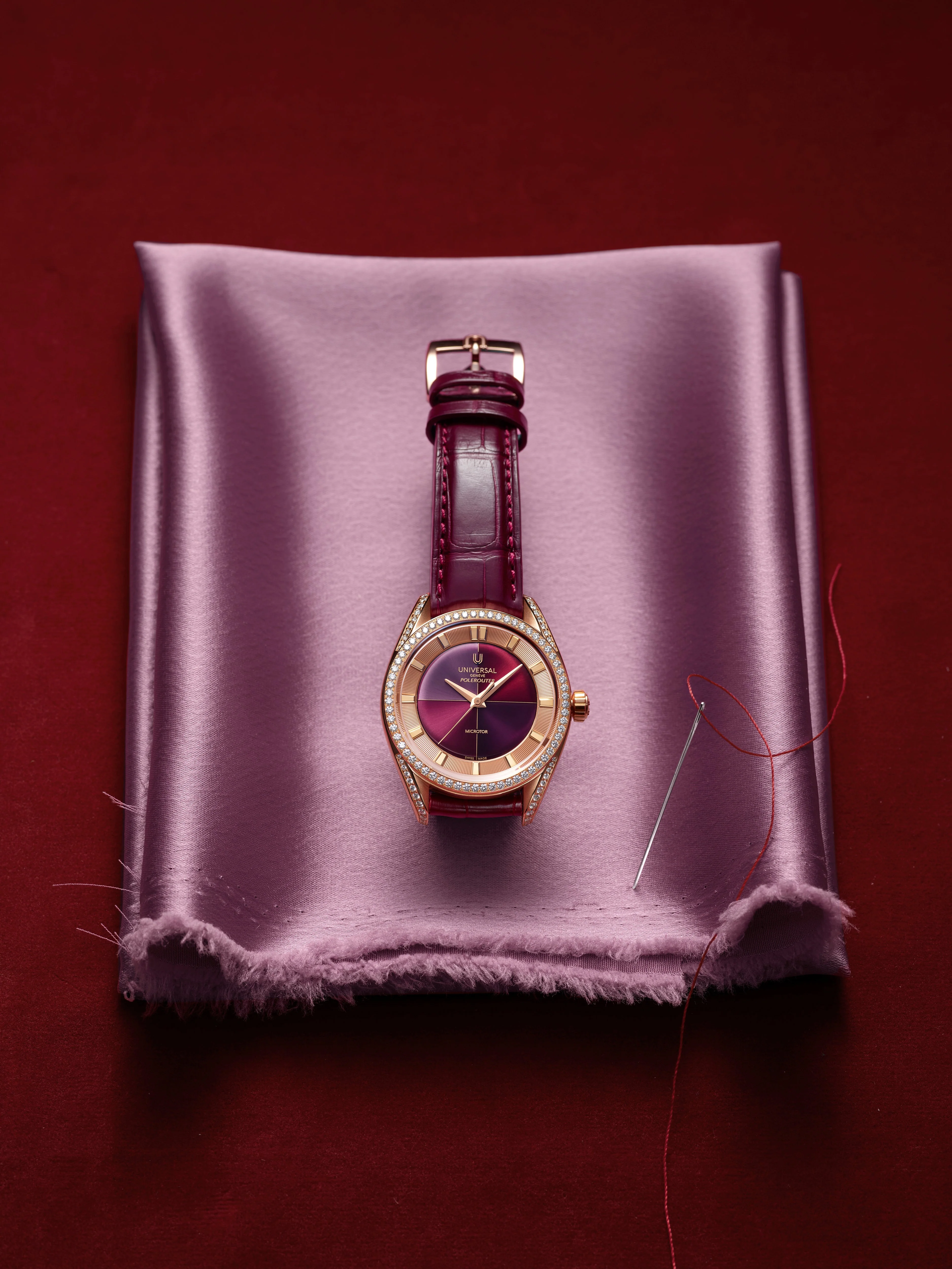 The Polerouter Camaïeu | 37mm, 18K Rose Gold, Leather, Pink Dial - Image 3
