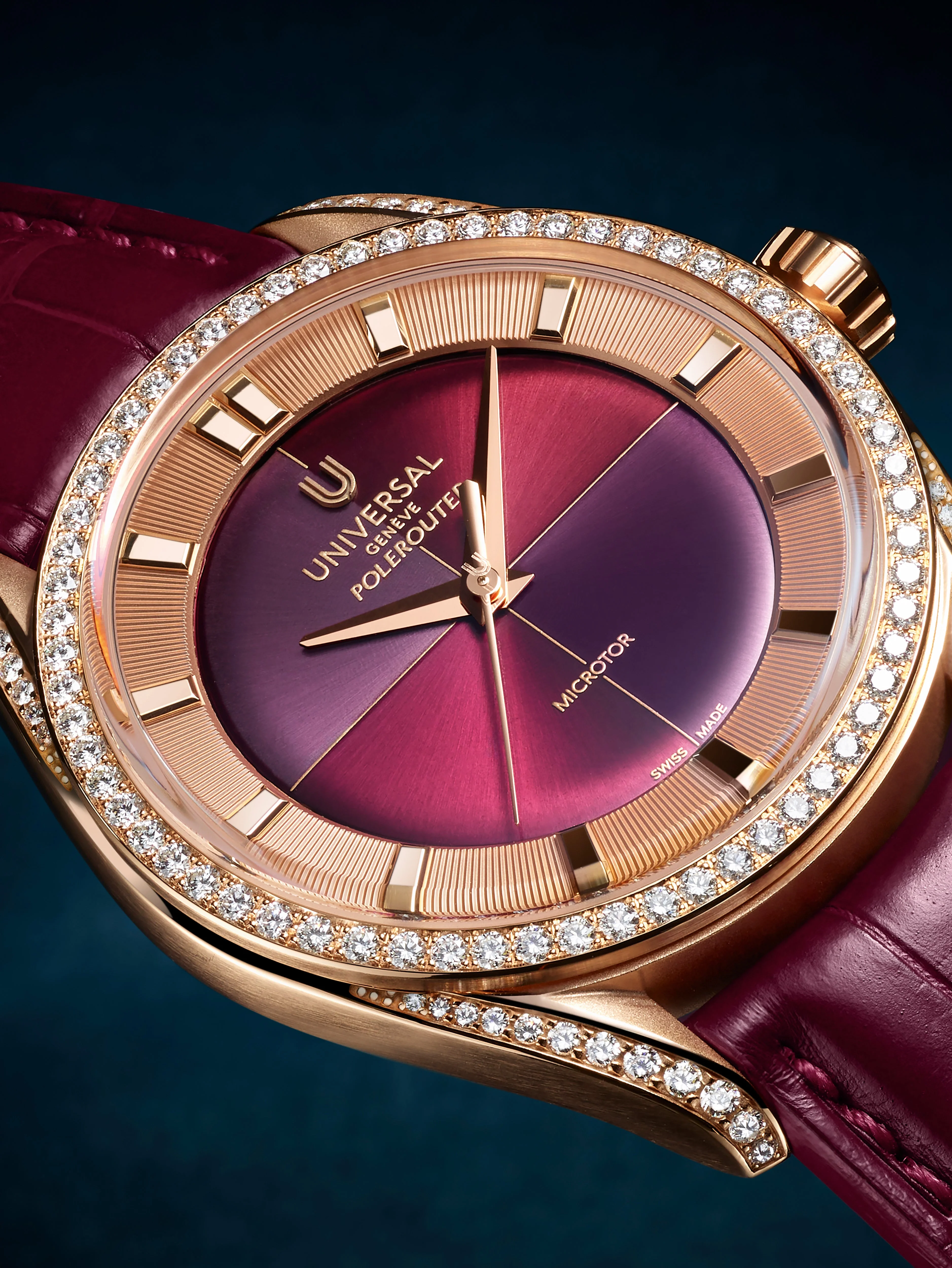 The Polerouter Camaïeu | 37mm, 18K Rose Gold, Leather, Pink Dial - Image 5