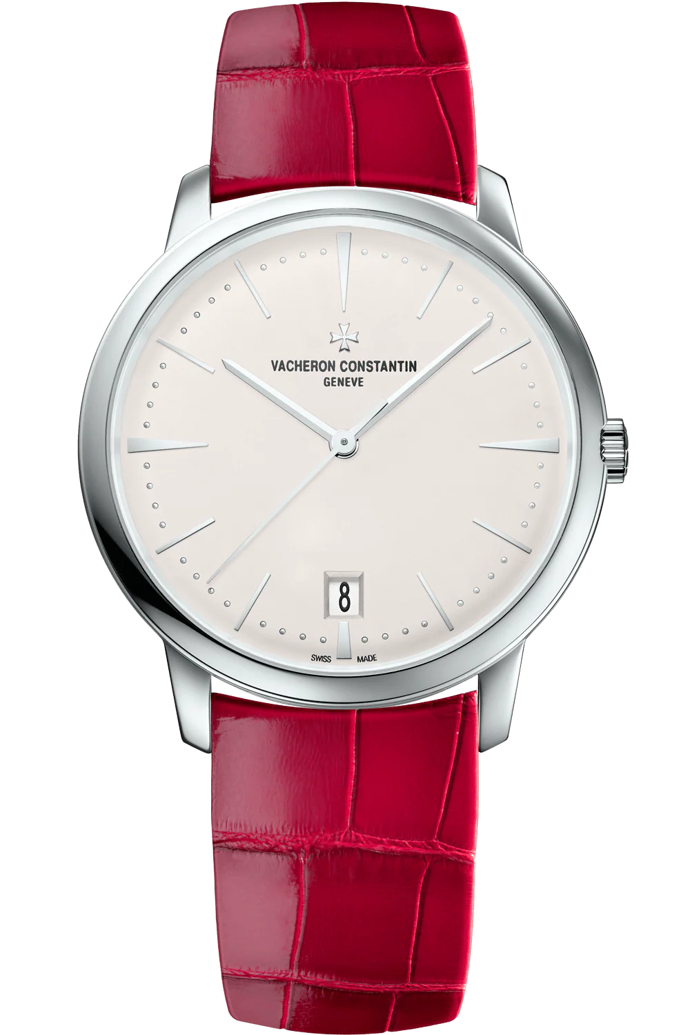 Patrimony Small Model | 36mm, 18K White Gold, Leather, White Dial