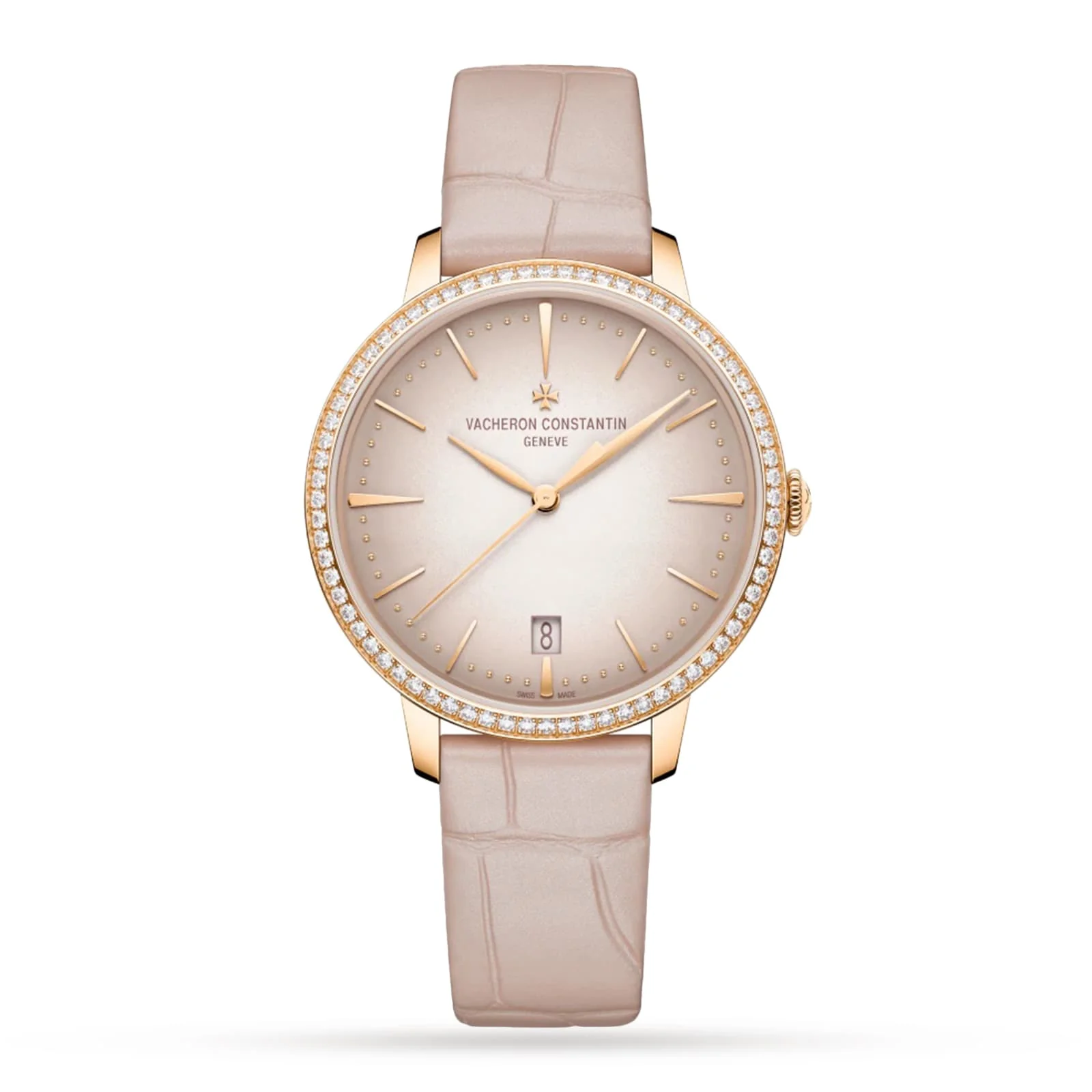 Patrimony Self-Winding | 36.5mm, 18K Rose Gold, Leather, Pink Dial, Ref. 4115U/000R-B907