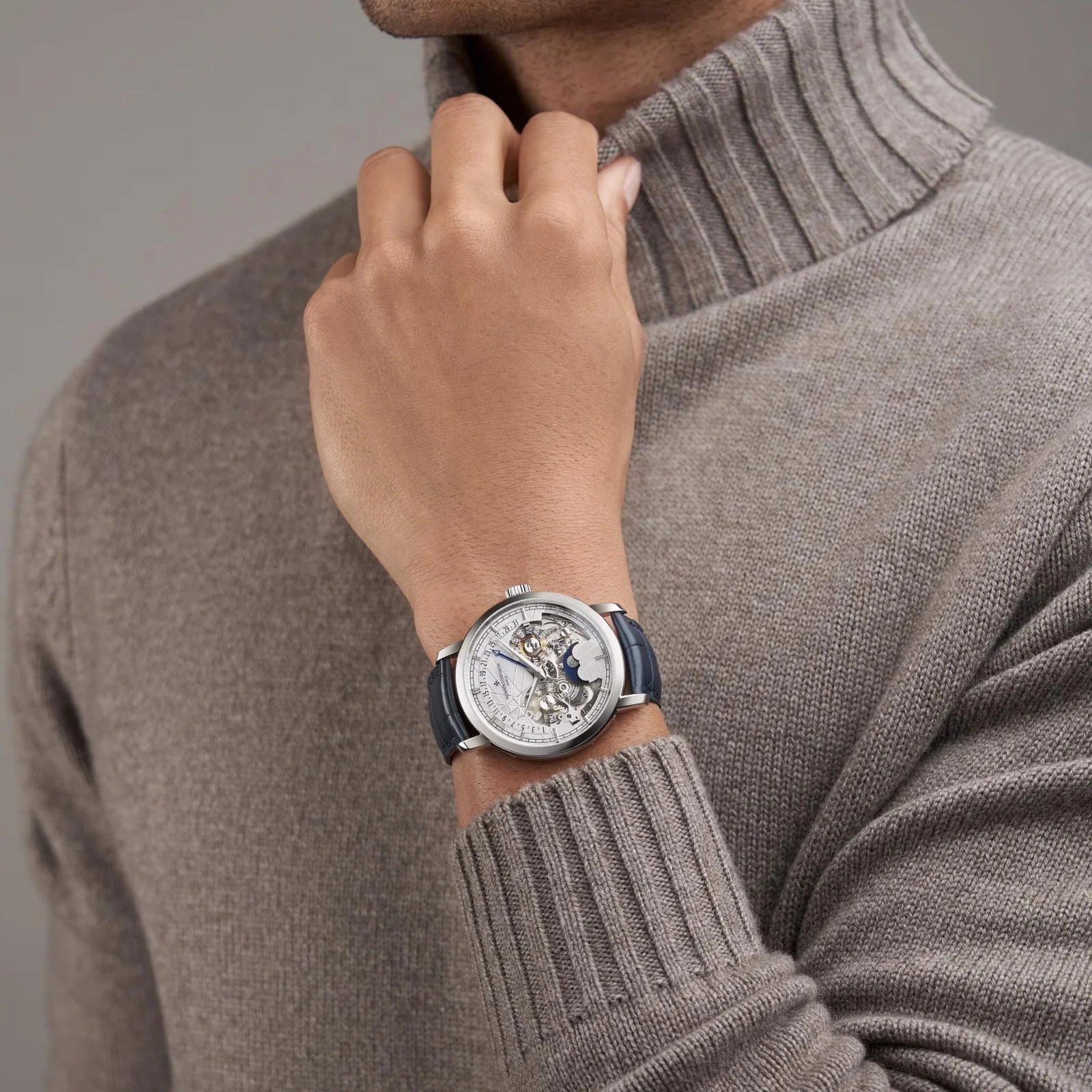 Traditionnelle Perpetual Calendar Retrograde Date Openface | 41mm, Platinum, Leather, Silver Dial - Image 7
