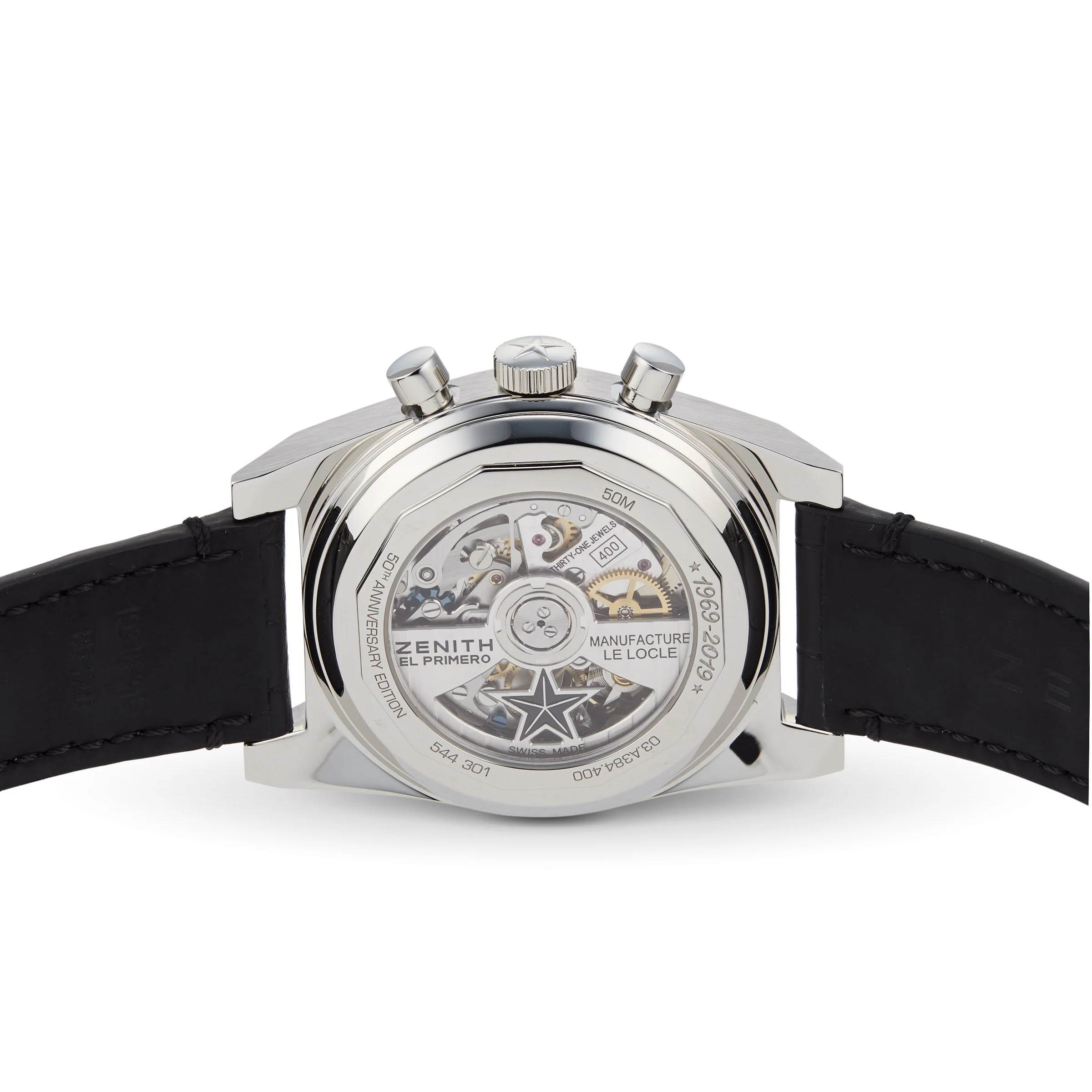Chronomaster Revival El Primero A384 | 37mm, Steel, Alligator Leather, Grey Dial - Image 4