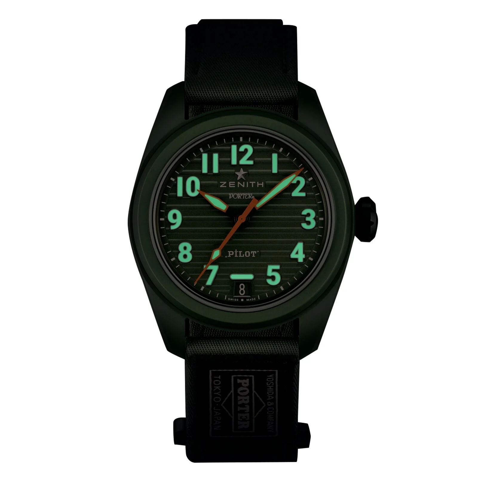 Limited Edition Pilot Automatic Porter | 40mm, Ceramic, Nylon, Green Dial - Image 3
